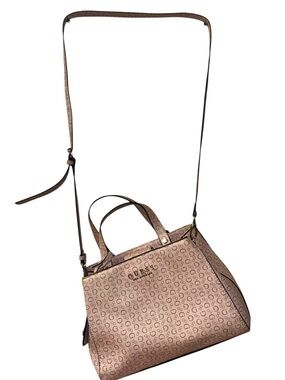 Designer-Inspired Pink Monogram Tote Bag with Crossbody Strap